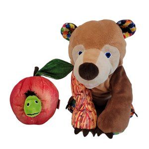 2010 World of Eric Carle 15" plush BROWN BEAR  plus Folkmanis worm apple puppet